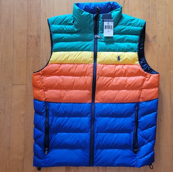 Polo Ralph Lauren Men's Small Multi Color Puffer Vest Colorblock NWT - Picture 7 of 12